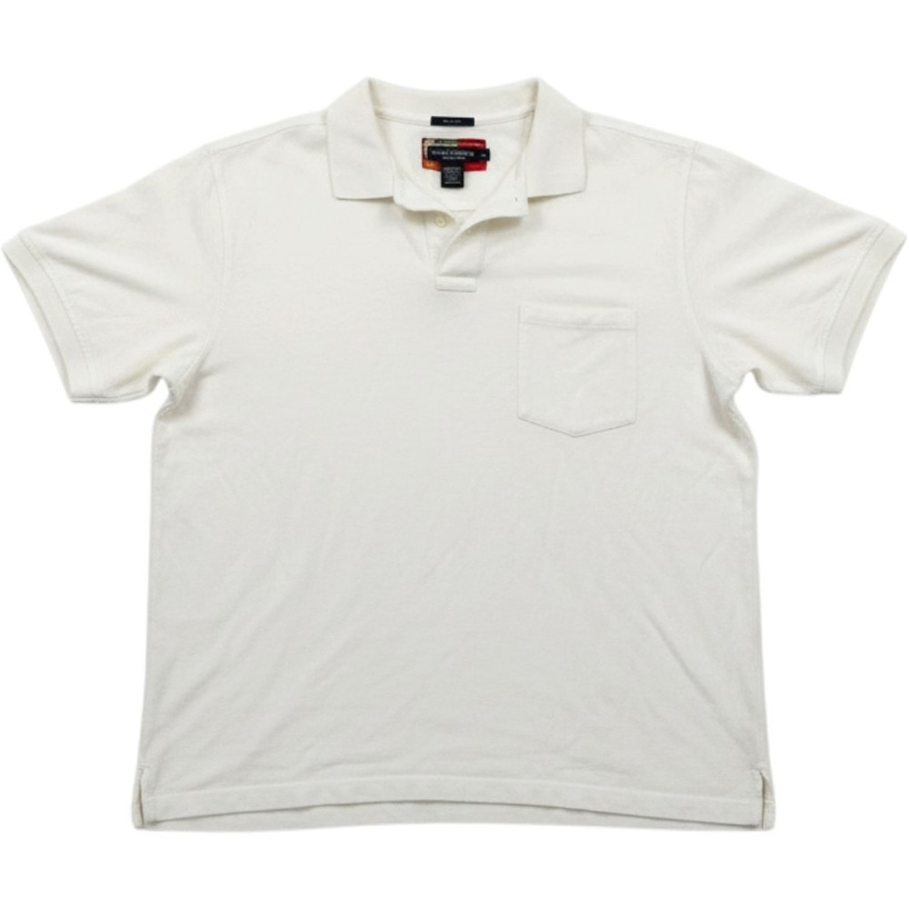 Daniel‎ Cremieux Collection Mens XXL Off White Cotton Pique Pocket Polo Shirt